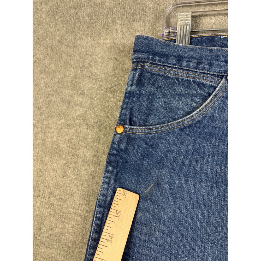 Wrangler 13MWZ Cowboy Cut Jeans High Rise Straight Leg 38x34 Blue Denim Mens - Picture 11 of 11
